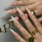 Faux Ongles Press-On Forme Amande – 24 Pièces, Motifs & Couleurs Variés