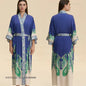 Imprimé fleur femme longue Robe chemise de nuit Robe de maison demi manches Kimono peignoir Robe ample décontracté soie Satin vêtements de détente pyjama