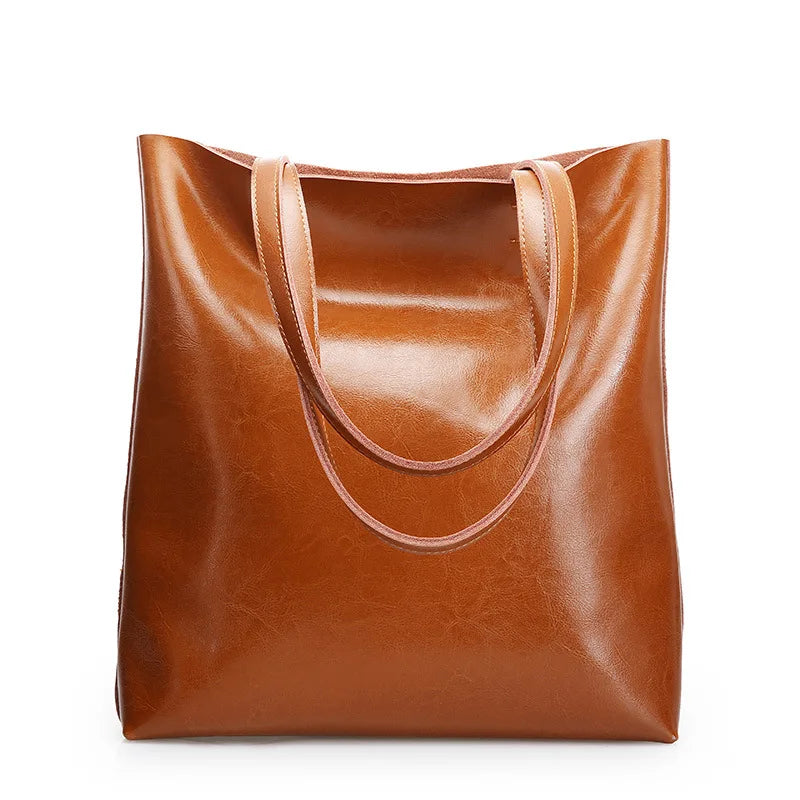Sac Fourre-Tout en Cuir Véritable – Style Rétro