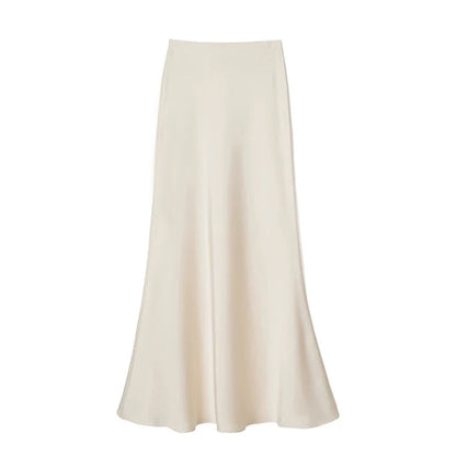 Jupe Satin Sirène Longue – Taille Haute