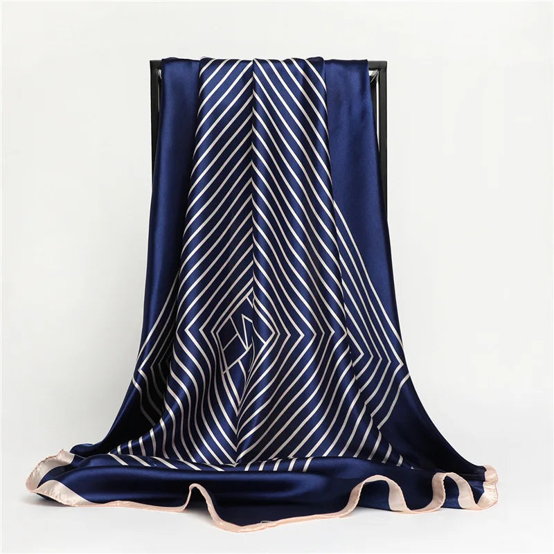 Foulard Carré à Rayures 90x90cm