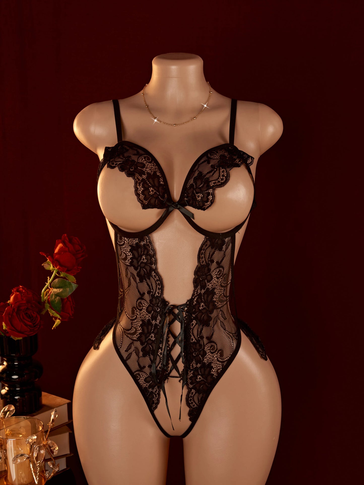 Hollow Out Female Open Bra Sexiest Bodysuit Exotic Underwear Crotchless Porn Babydoll Dress Sexy Lingerie Women Erotic Costumes