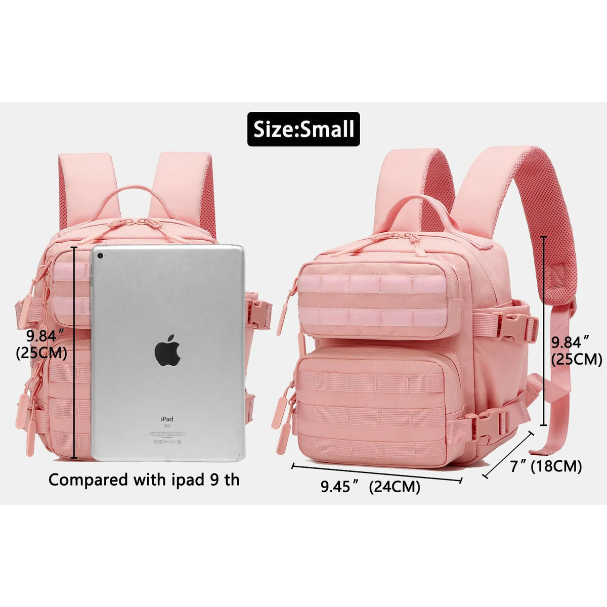 Mini Sac à Dos Tactique 9L – Système MOLLE, Résistant à l'Eau