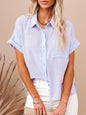Chemisier Oversize Lin & Coton – Manches Courtes