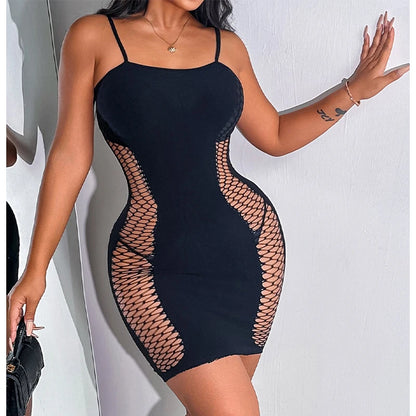 1 pièce Robe de plage moulante sexy en résille ajourée transparente pour femme, tenue de bain d'été
