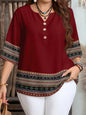 Chemise rétro grande taille à manches courtes