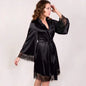 Robe Kimono Satin & Dentelle – Nuisette Sexy Femme