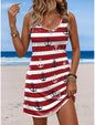 Robe Mini Sans Manches Imprimée | Femme Été Plage