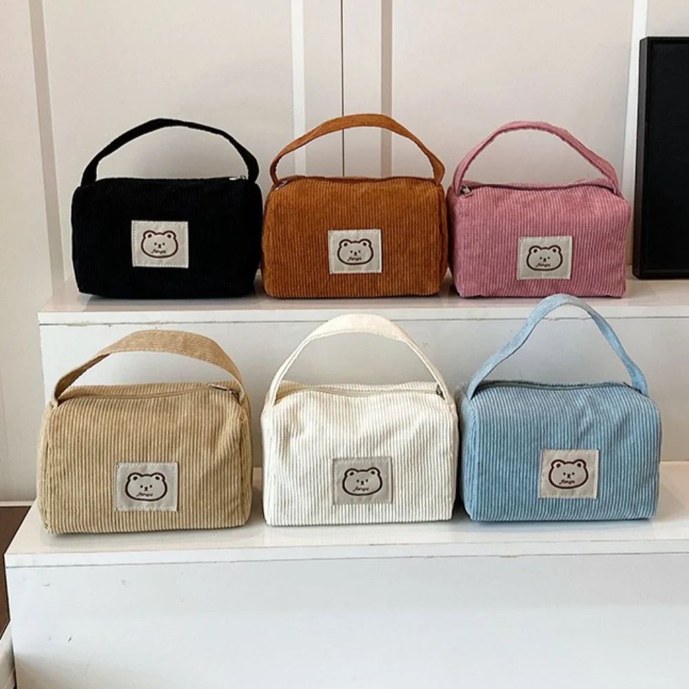 Trousse à Cosmétiques en Velours Côtelé