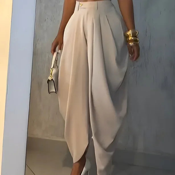 Pantalon Ample Taille Haute – Style Bureau