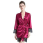 Robe Kimono Satin & Dentelle – Nuisette Sexy Femme