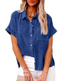 Chemisier Oversize Lin & Coton – Manches Courtes
