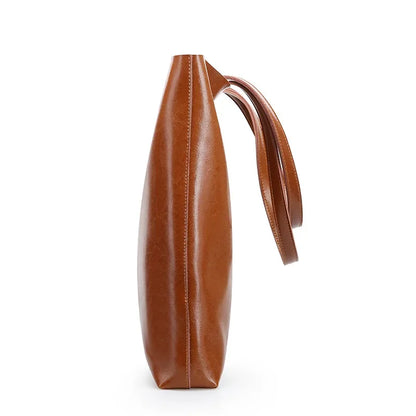 Sac Fourre-Tout en Cuir Véritable – Style Rétro